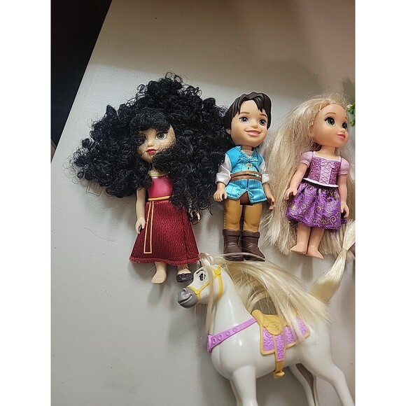 Disney Princess Petite Doll Lot Tangled Rapunzel Flynn Rider Maximus Treehouse - Picture 8 of 10